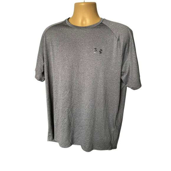 Under Armour Tech Tee XL Gray Loose Fit Mens Athletic Training Gym Shirt - Picture 2 of 5